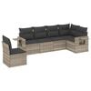 vidaXL 6 pcs conj. sof&aacute;s jardim com almofad&otilde;es vime PE cinzento-claro