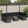 vidaXL Conjunto de Sofá de Jardim 10 pcs Preto