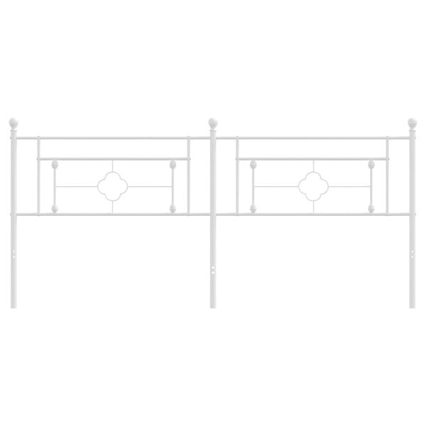 vidaXL Cabeceira de cama 193 cm metal branco