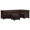vidaXL Sof&aacute; de Jardim para 5 Pessoas com Visual de Rattan PP Castanho