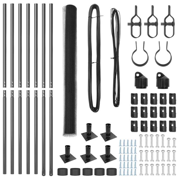 vidaXL Poste de Cerca Cinzeto 10 x 1,5 m (malha de 25 mm) A&ccedil;o e PVC