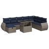 vidaXL 9 pcs conj. sof&aacute;s jardim c/ almofad&otilde;es vime PE/ac&aacute;cia castanho
