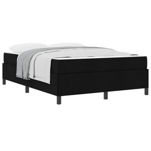 vidaXL Cama Box com colch&atilde;o Preto 140 x 190 cm tecido
