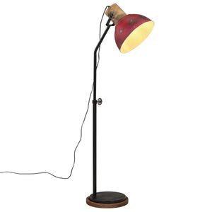 vidaXL Candeeiro de p&eacute; 25 W 30x30x100-150 cm E27 vermelho desgastado