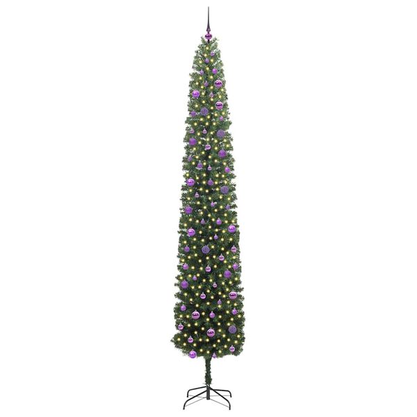 vidaXL &Aacute;rvore de Natal Artificial Verde 270 cm PVC e A&ccedil;o e Pl&aacute;stico
