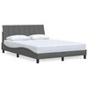 vidaXL Estrutura de cama sem colch&atilde;o Hanko 140x200 cm tecido cinzento-escuro