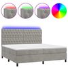 vidaXL Cama box spring c/ colch&atilde;o/LED 200x200 cm veludo cinzento-claro