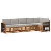 vidaXL Conjunto de Sof&aacute; Sectional 5 pcs Natural e Cinzento-Claro