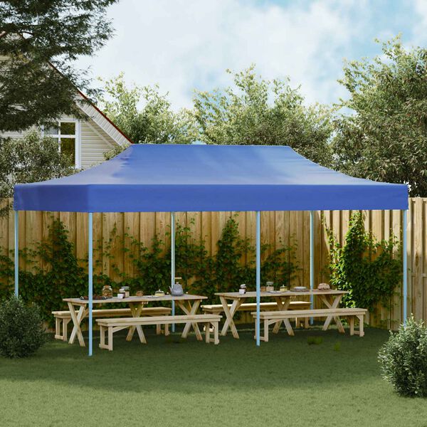 vidaXL Tenda de Festa Azul 291 x 580 x 315 cm Tecido Oxford
