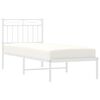 vidaXL Estrutura de cama sem colch&atilde;o com cabeceira 75x190 cm branco