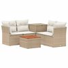 vidaXL Conjunto de Sof&aacute;s 6 unid. Bege e Branco Creme