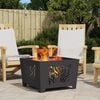 vidaXL Fire Pit Preto 60 x 60 x 40 cm A&ccedil;o