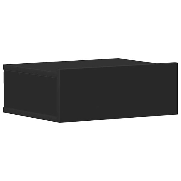 vidaXL Mesa de cabeceira suspensa 40x30x15 cm derivados madeira preto