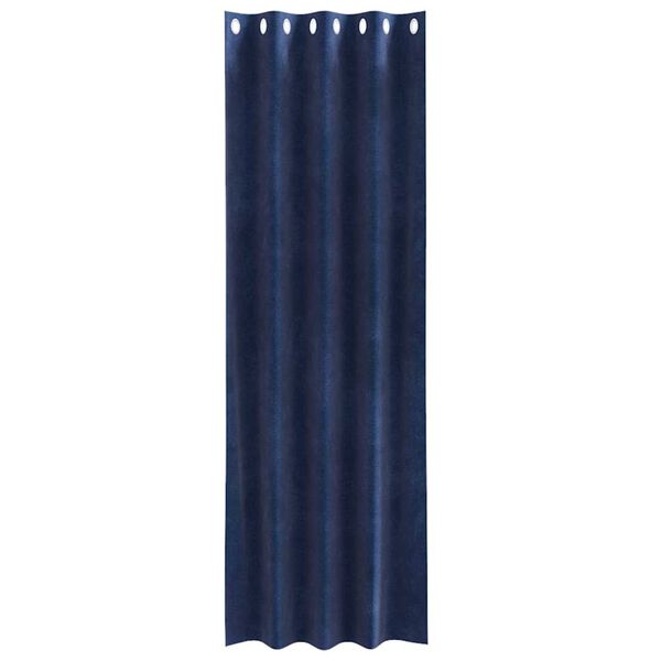 vidaXL Cortinas opacas 2 pcs Azul Escuro 140 x 245 cm Veludo