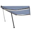 vidaXL Toldo retr&aacute;til manual com LED 500x350 cm azul e branco