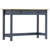 vidaXL Mesa consola Hill c/ 2 gavetas 110x45x74cm pinho maci&ccedil;o cinza