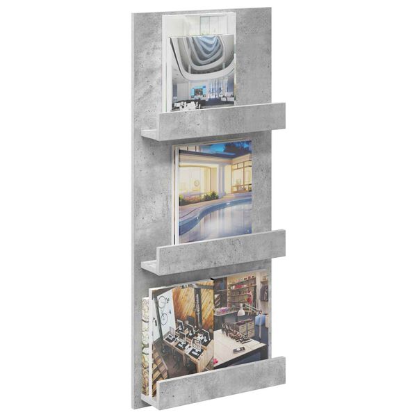 vidaXL Estante de Revistas com prateleira Cinzento 43 x 11 x 102 cm