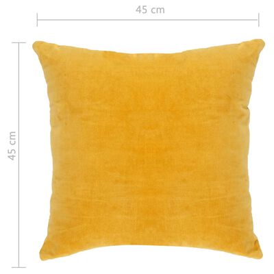 vidaXL Almofadões veludo de algodão 2 pcs 45x45 cm amarelo