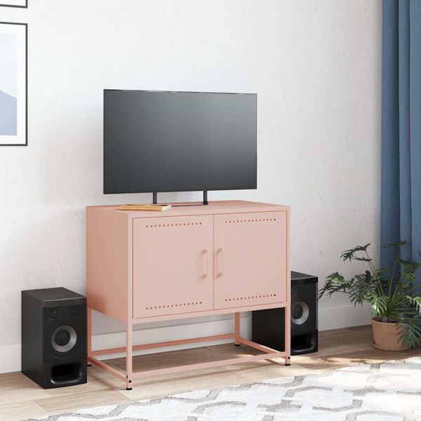 vidaXL M&oacute;vel de TV 68,5x39x60,5 cm a&ccedil;o rosa