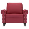 vidaXL Poltrona 60 cm couro artificial vermelho tinto