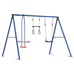 vidaXL Conjunto de Balan&ccedil;o para Exterior Multicolor A&ccedil;o e PE