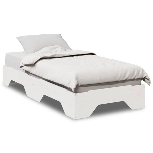 vidaXL Cama sem colch&atilde;o empilh&aacute;veis 80x200 cm madeira maci&ccedil;a branco