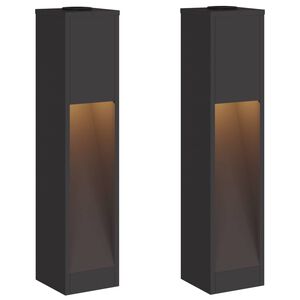 vidaXL Luz Solar LED de Caminho 2 unid. Branco quente 18 x 18 x 80 cm