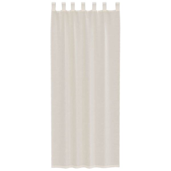 vidaXL Cortinas de voile com aba 2 pcs creme