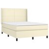 vidaXL Cama box spring c/ colch&atilde;o/LED 140x190cm couro artificial creme