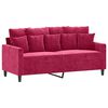 vidaXL Sof&aacute; de 2 lugares veludo 140 cm vermelho tinto