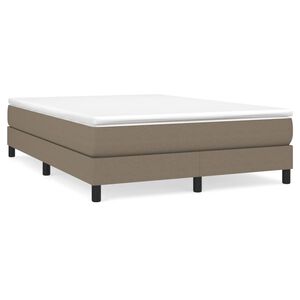 vidaXL Estrutura de cama com molas 140x200 cm tecido castanho-acinzentado
