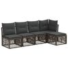 vidaXL Conjunto de Sof&aacute; de Jardim 5 unid. Cinzento vime PE