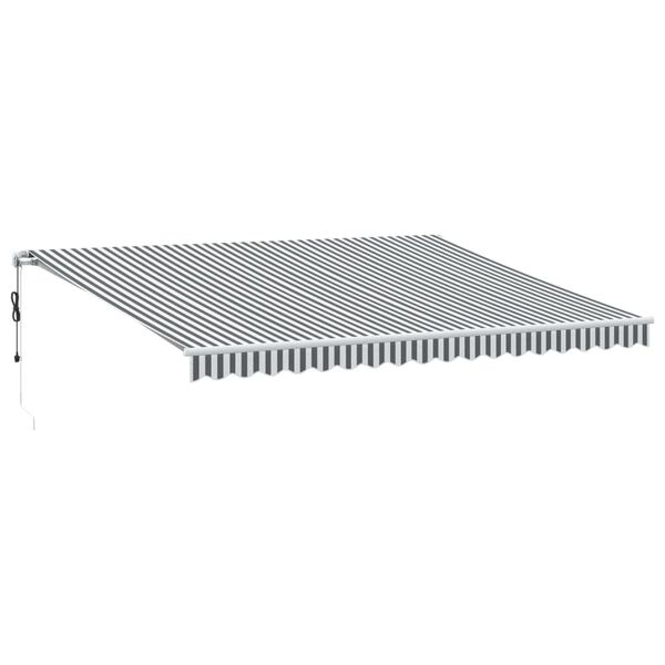 vidaXL Toldo retr&aacute;til autom&aacute;tico 450x350 cm antracite e branco