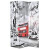 vidaXL Biombo dobr&aacute;vel autocarro londrino 120x170 cm preto e branco