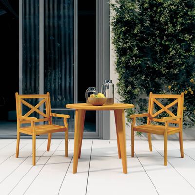 vidaXL Cadeiras de jantar p/ jardim 2 pcs madeira acácia maciça
