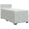 vidaXL Cama box spring com colch&atilde;o Cinzento-claro 90 x 200 cm Veludo