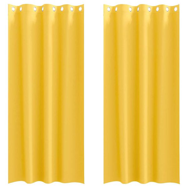vidaXL Cortinas Blackout com Argolas 2 pcs Amarelo Mostarda