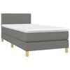 vidaXL Cama box spring c/ colch&atilde;o e LED 80x200 cm tecido cinza-escuro