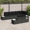 vidaXL Conjunto de Sof&aacute; de Jardim 8 pcs Preto Rattan Sint&eacute;tico