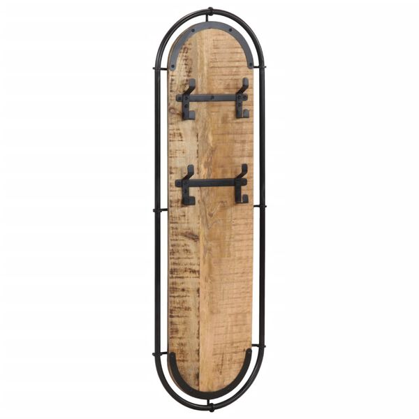 vidaXL Bengaleiros de parede c/ 4 ganchos 2pcs mangueira &aacute;spera maci&ccedil;a