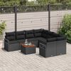 vidaXL Conjunto de Sof&aacute; de Jardim 9 pcs Preto vime PE
