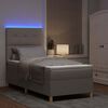 vidaXL Cama Box Spring LED Cinzento-acastanhado 90 x 200 cm tecido
