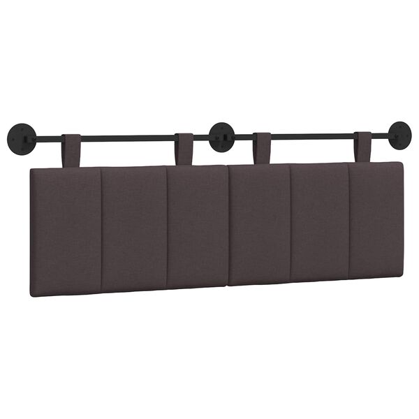 vidaXL Cabeceira Suspensa Riscas Marrom Escuro 150 x 55 x 5 cm tecido