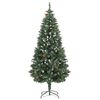 vidaXL Árvore de Natal artificial com pinhas e brilho branco 180 cm