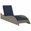 vidaXL Espregui&ccedil;adeira com almofada cinza 60x205x73 cm vime sint&eacute;tico