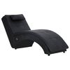 vidaXL Chaise longue de massagem c/ almofada couro artificial preto