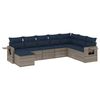 vidaXL Conjunto de sof&aacute; de jardim com 8 pe&ccedil;as e almofadas em rattan sint&eacute;tico cinza