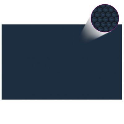 vidaXL Película para piscina PE solar flutuante 800x500cm preto e azul