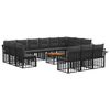 vidaXL Conjunto de Sof&aacute;s para Exterior 14 unid. Preto e Cinza Escuro