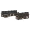 vidaXL Conjunto de Sof&aacute; de Jardim 10 unid. Cinzento vime PE